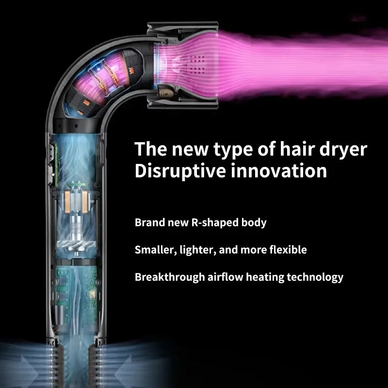 Leafless Hair Dryer Professional Ionic Hair Dryer Fast Drying Styling Tool Home Salon Electric Hair Dryer for Smooth Hair